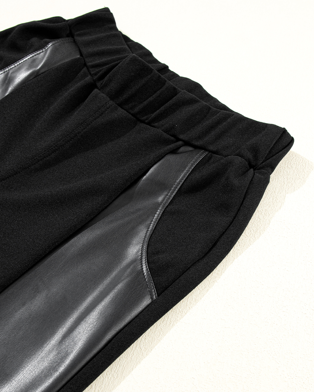 Leather Panel Patchwork Legging