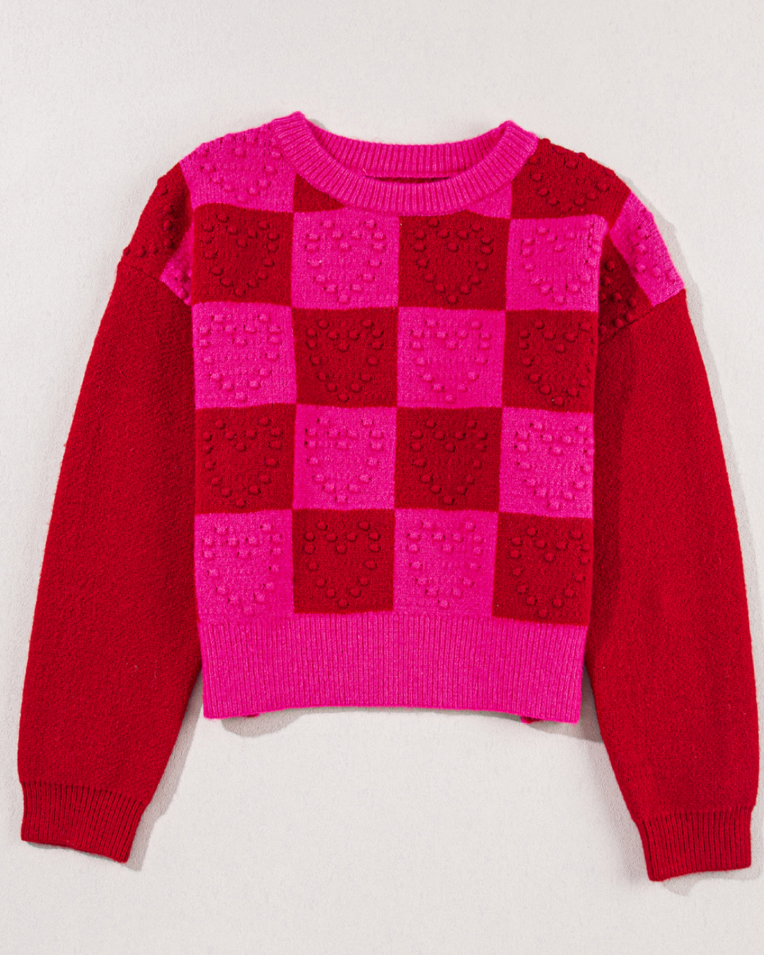 Multicolor Checkered Pattern Sweater