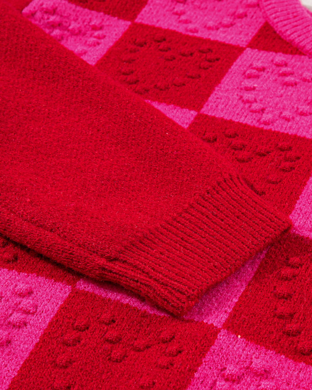 Multicolor Checkered Pattern Sweater