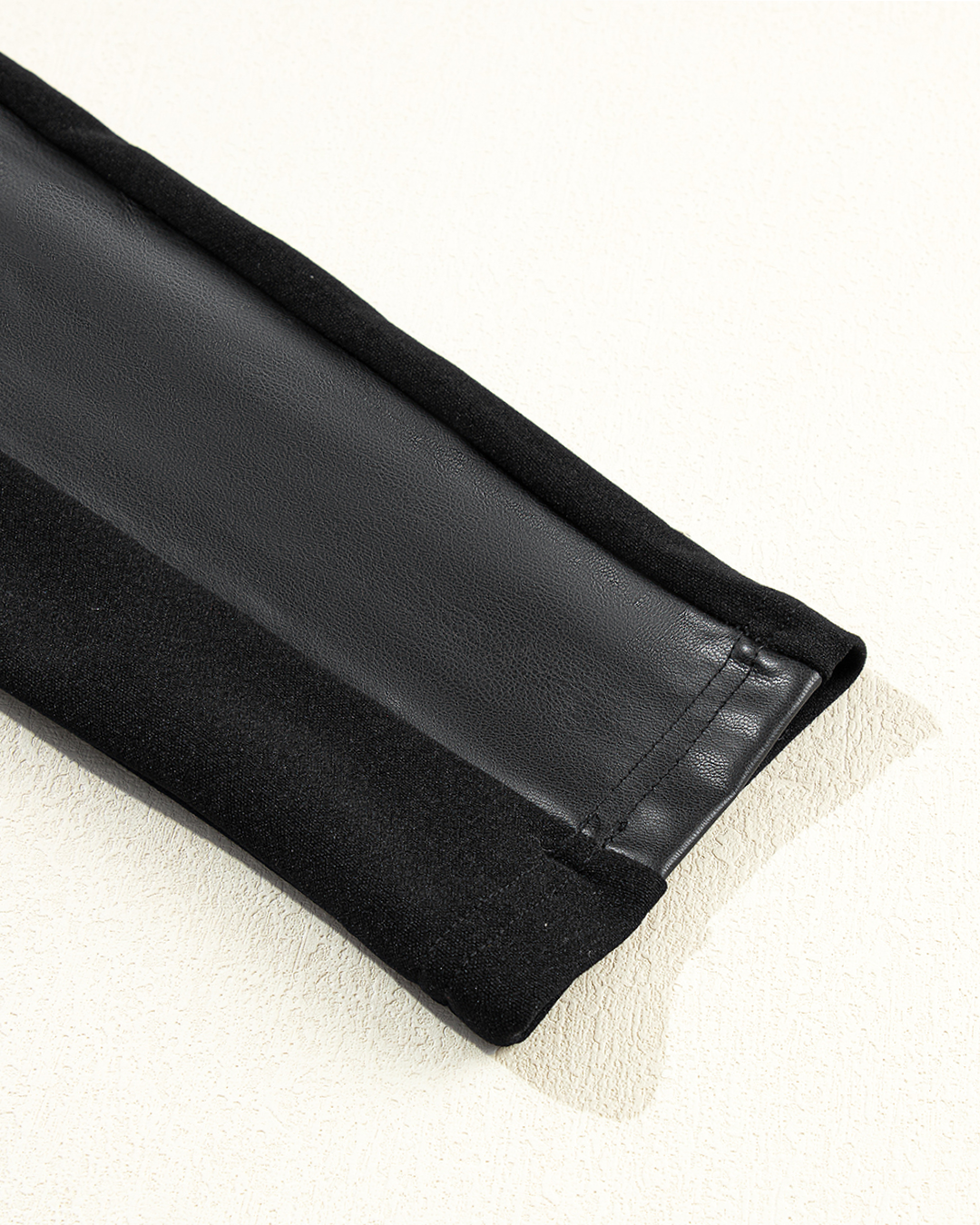 Leather Panel Patchwork Legging