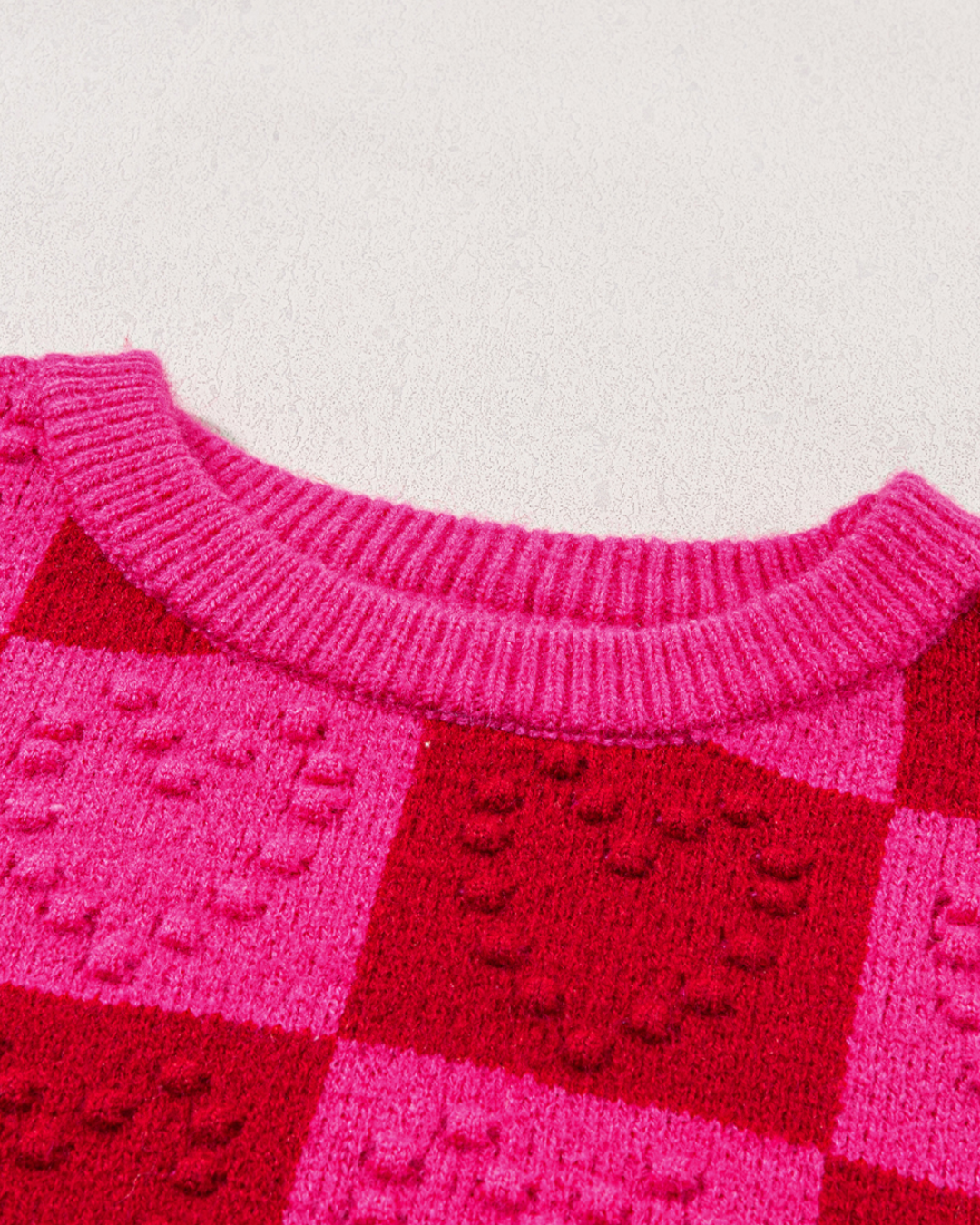 Multicolor Checkered Pattern Sweater
