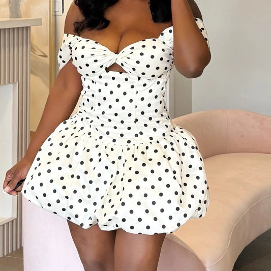 Dot Print Mini Dress
