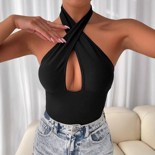 Sexy Backless Halter bodysuit
