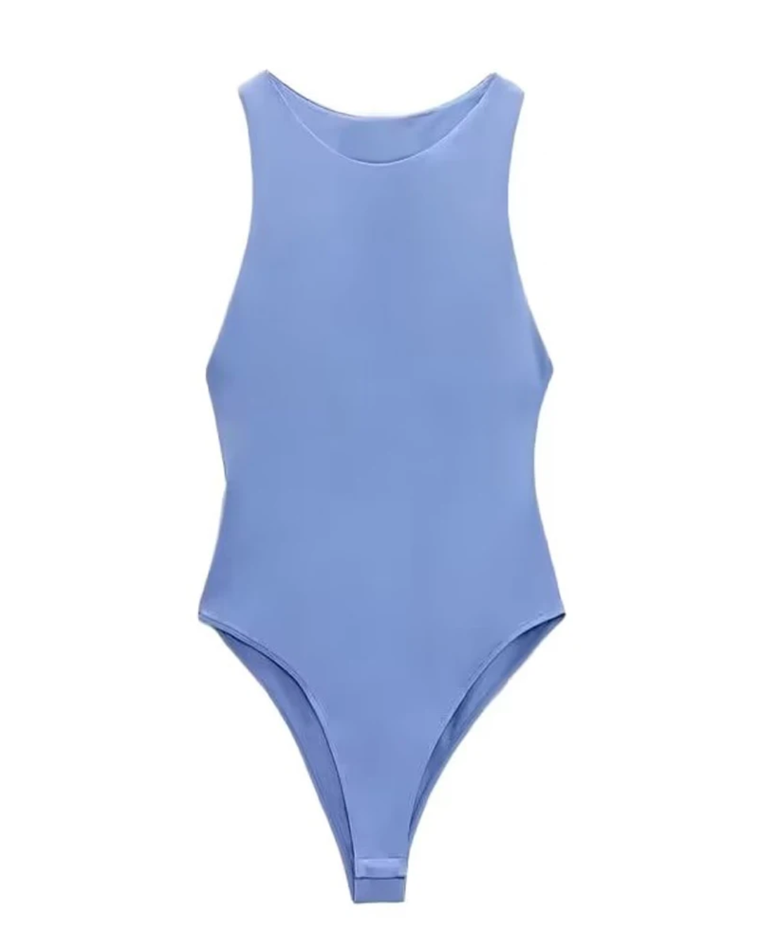 Halter Neck Skinny Bodysuit Blue XS