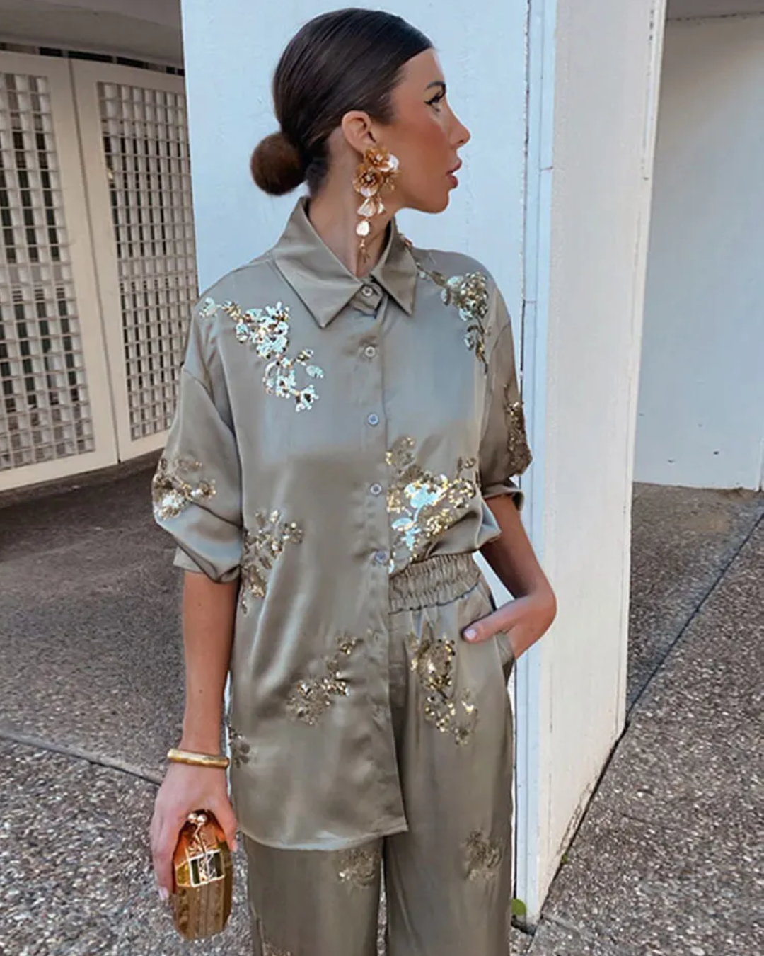 Sequinned Shirt Suit