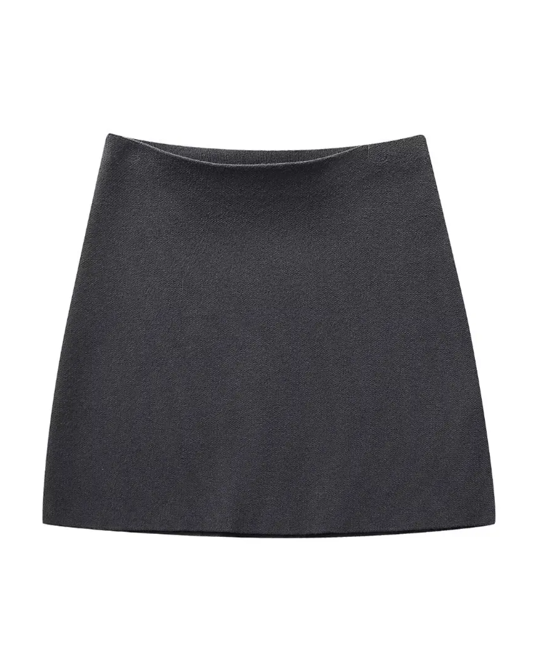 V-Neck Cardigan and High Waist Mini Skirts Black Skirt L