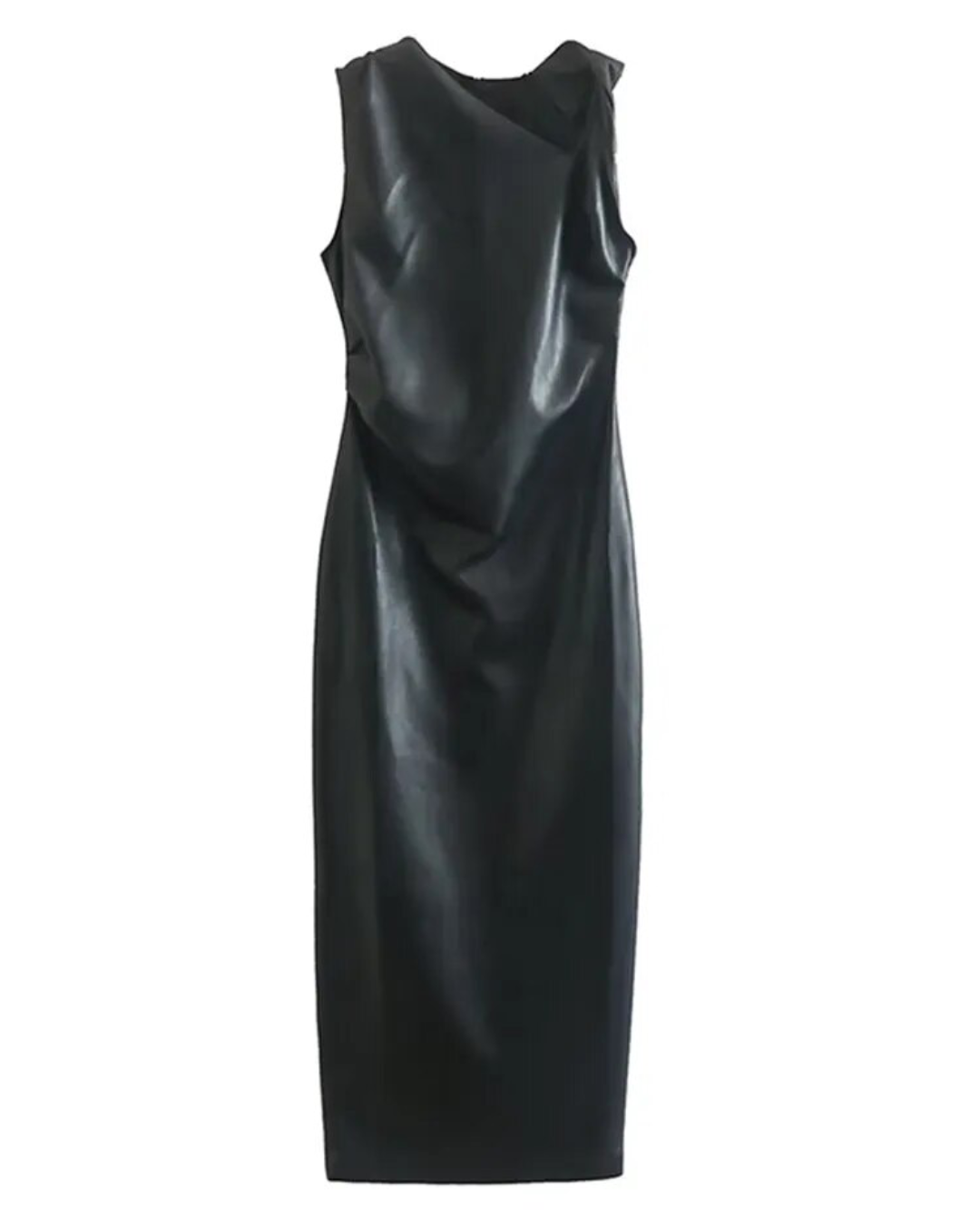 Sleeveless Faux Leather Dress
