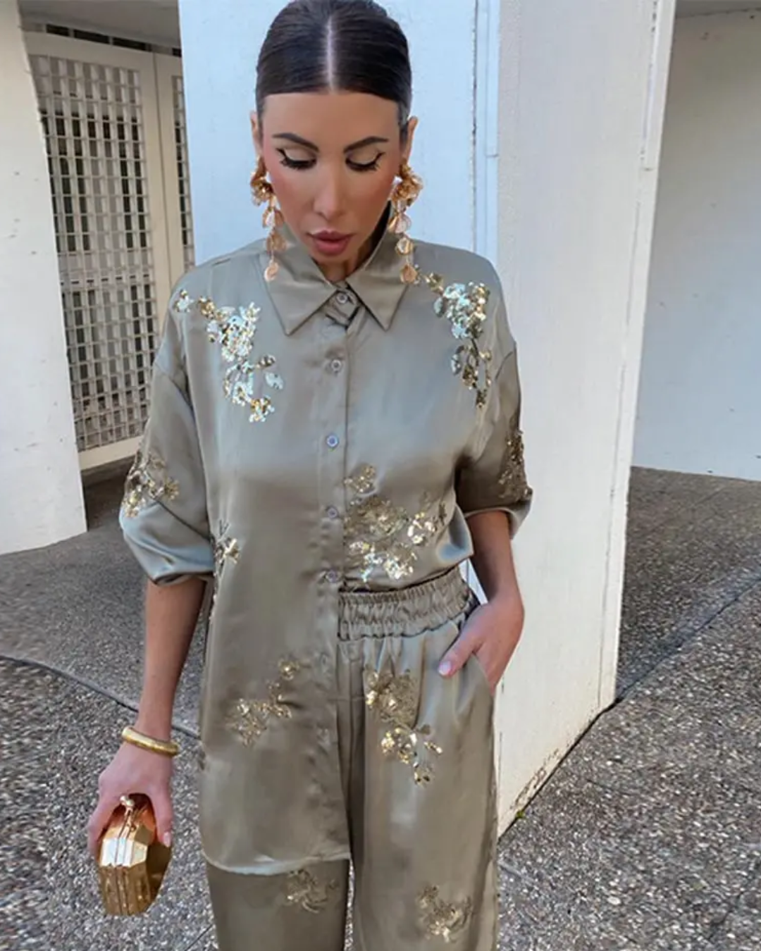 Sequinned Shirt Suit