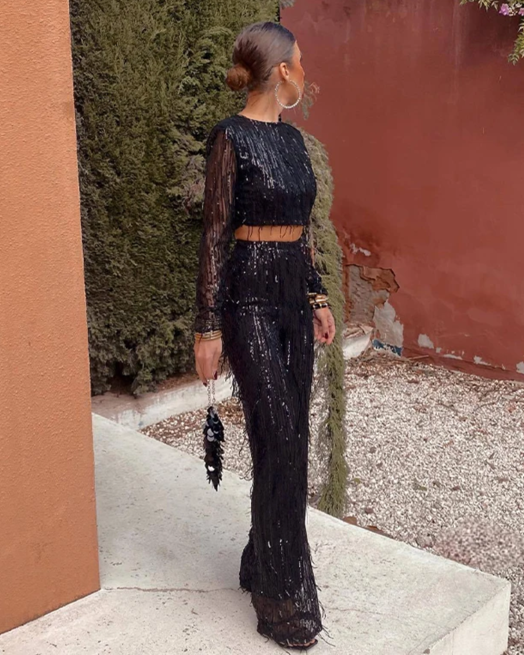 Tassel Sequin Two Pieces Set