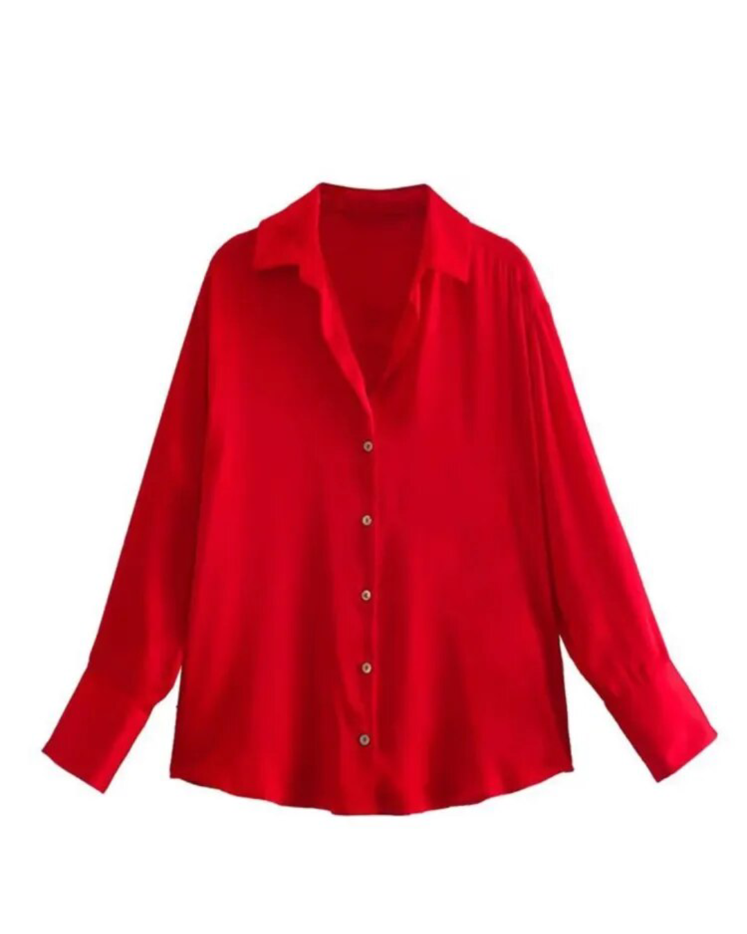 Satin Long Sleeve Button Up Shirt R-243 XS