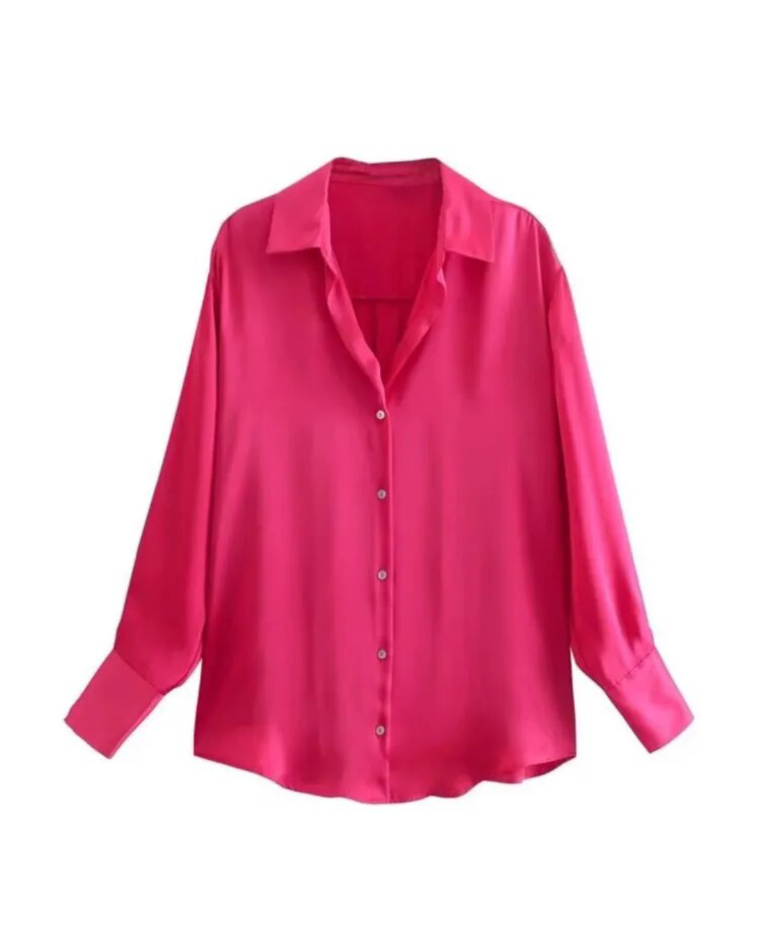 Satin Long Sleeve Button Up Shirt HP XS