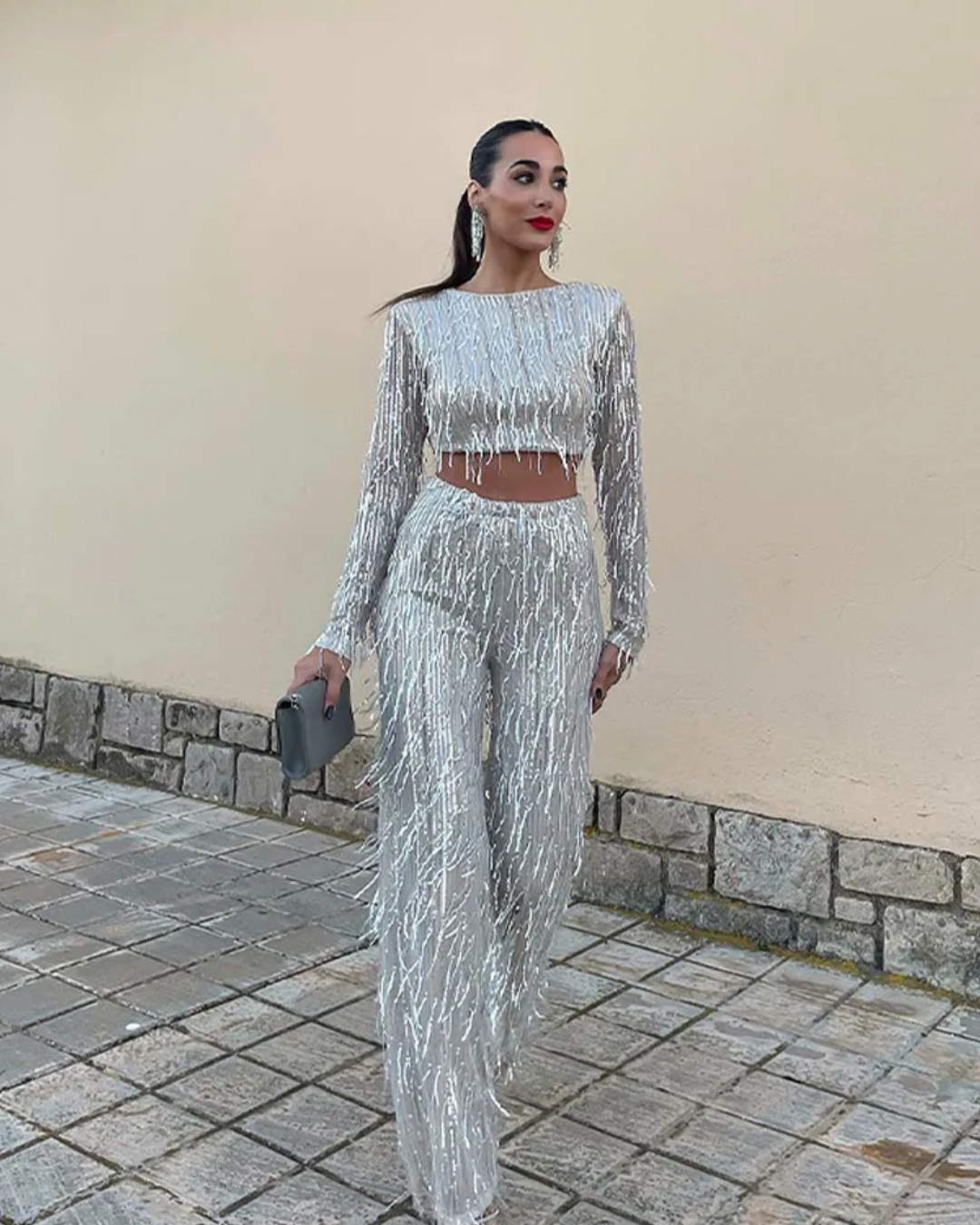 Tassel Sequin Two Pieces Set