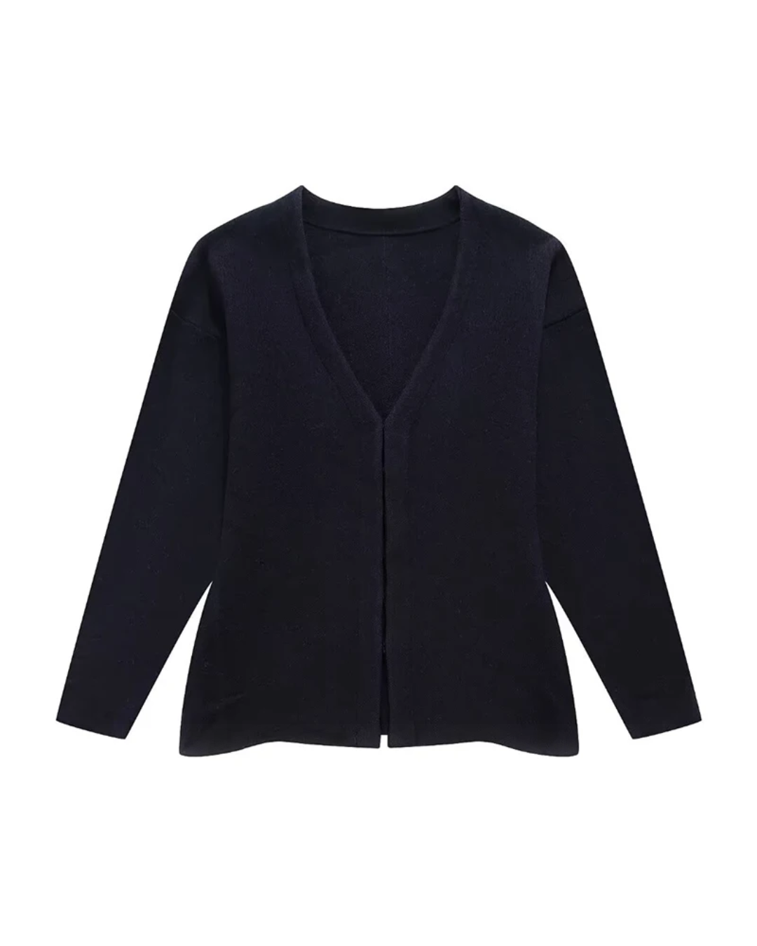 V-Neck Cardigan and High Waist Mini Skirts Grey Top L