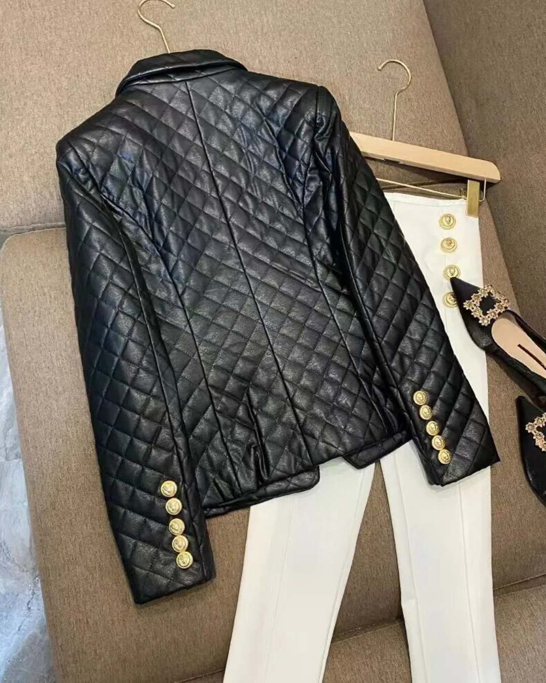 Notched Long Sleeve Button Up Blazer