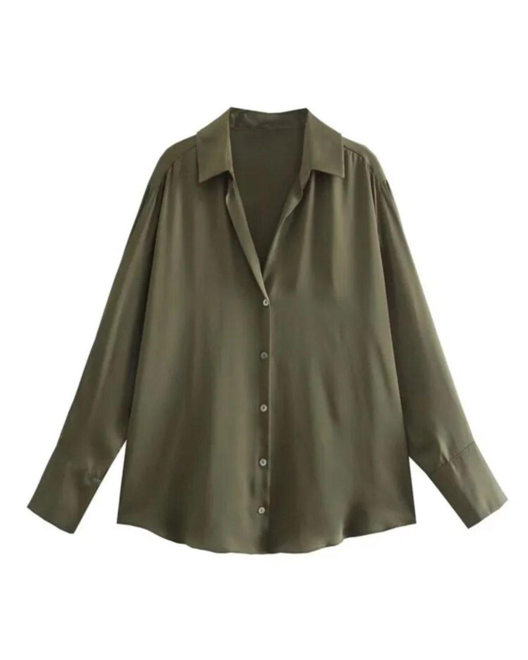 Satin Long Sleeve Button Up Shirt AG-243 XS