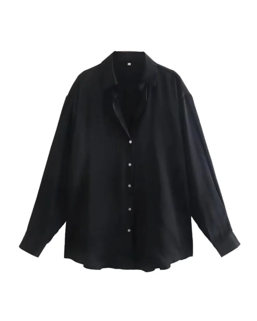 Satin Long Sleeve Button Up Shirt B XS