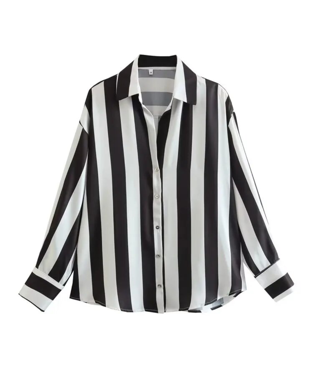 Satin Long Sleeve Button Up Shirt