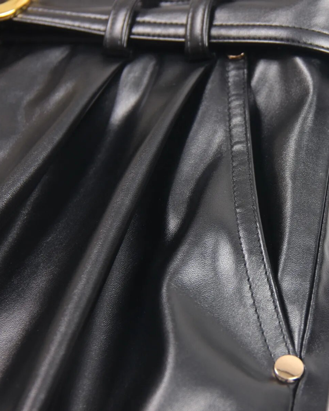 Belted Leather Shorts