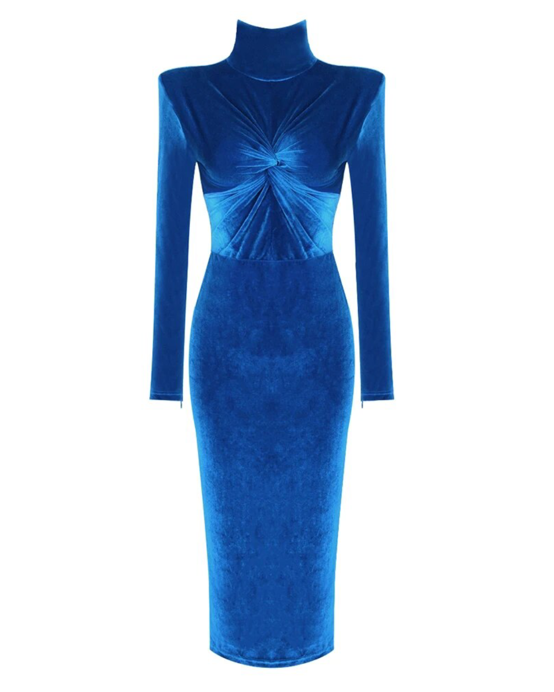Long Sleeve Turtleneck Velvet Dress