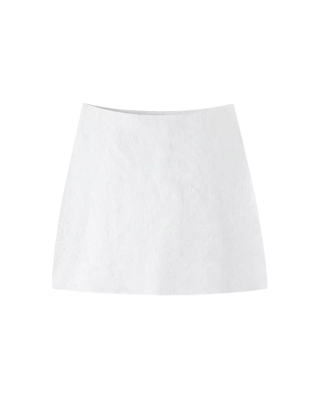 V-Neck Cardigan and High Waist Mini Skirts White Skirt M