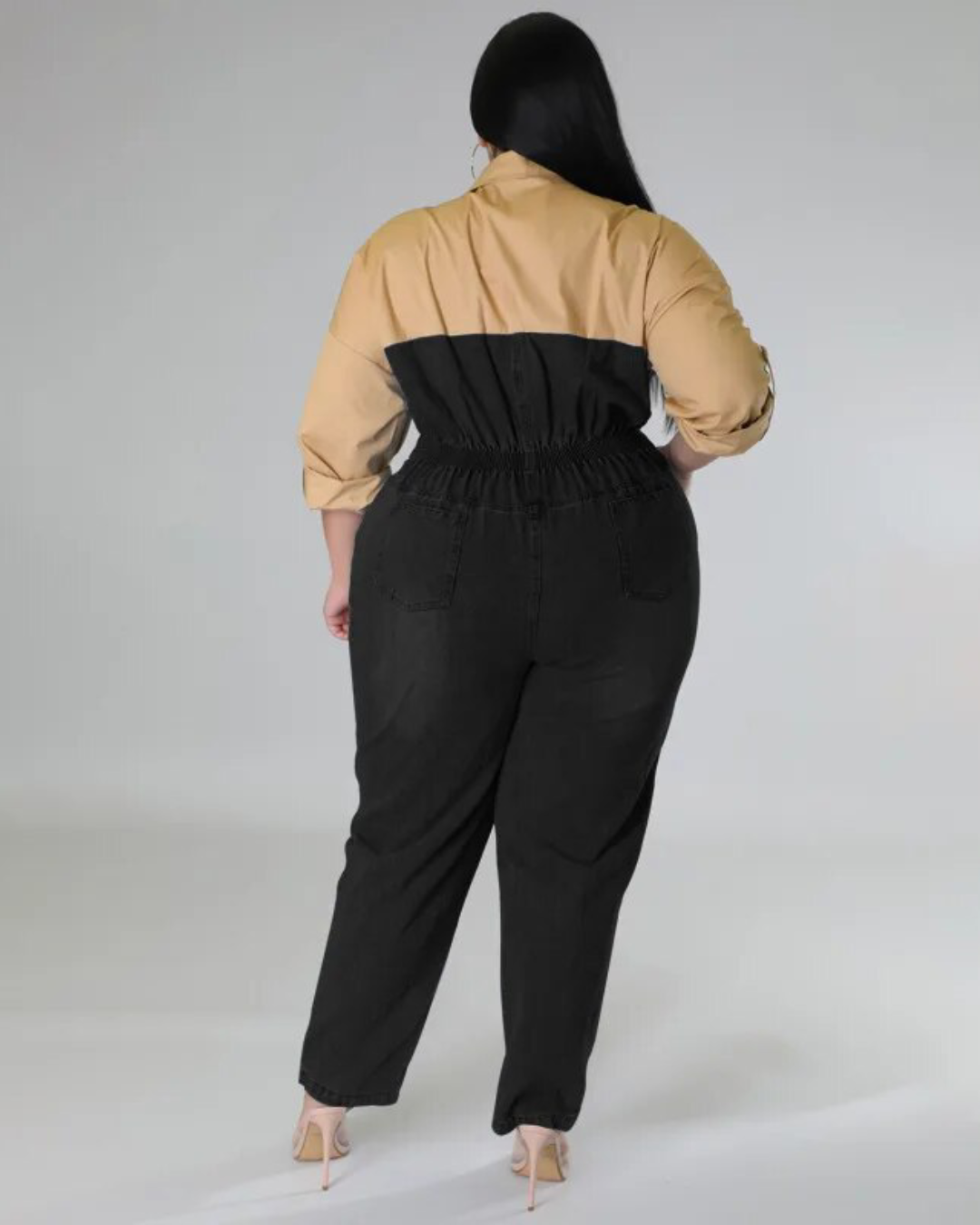 Plus Size One Piece Denim Jumpsuit