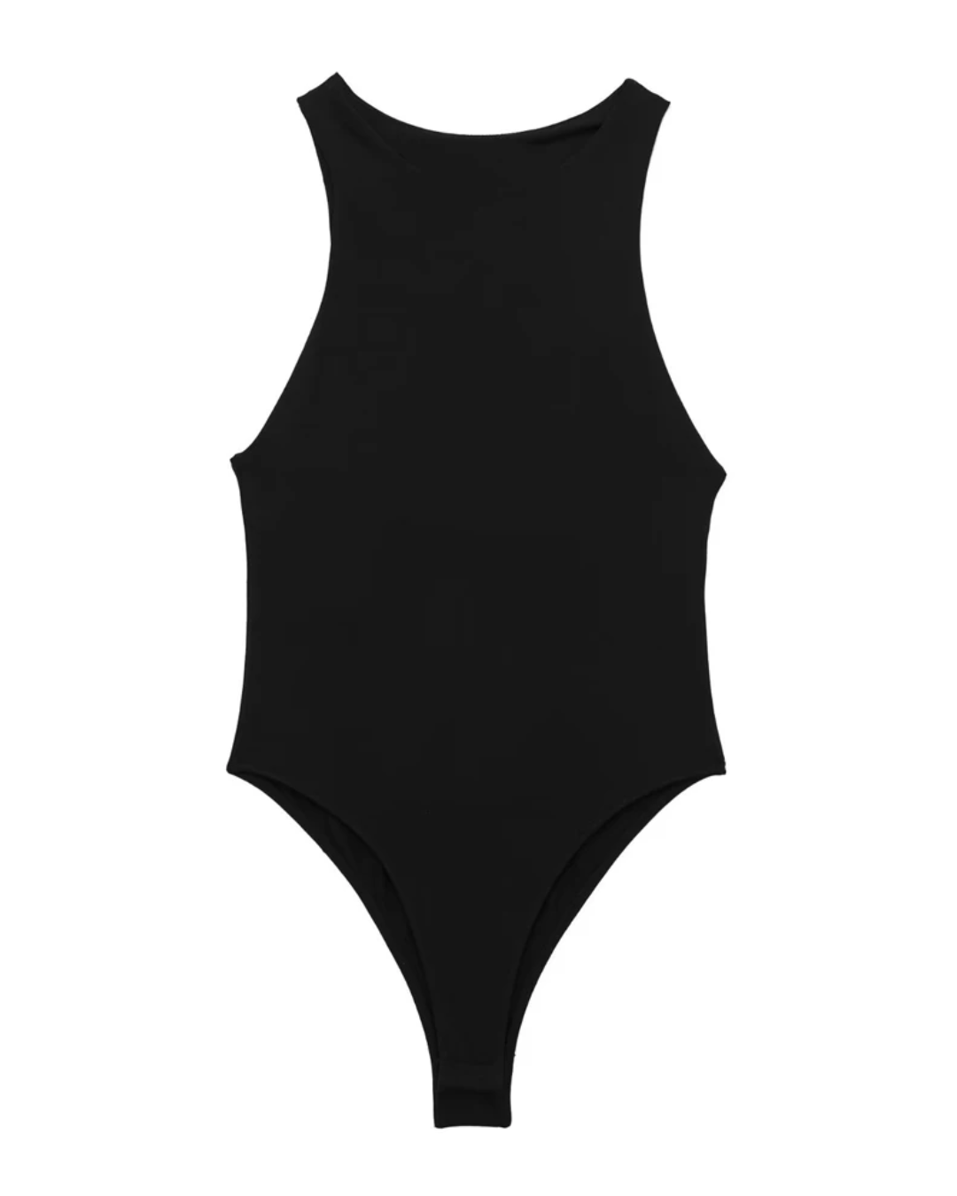 Halter Neck Skinny Bodysuit Black XS
