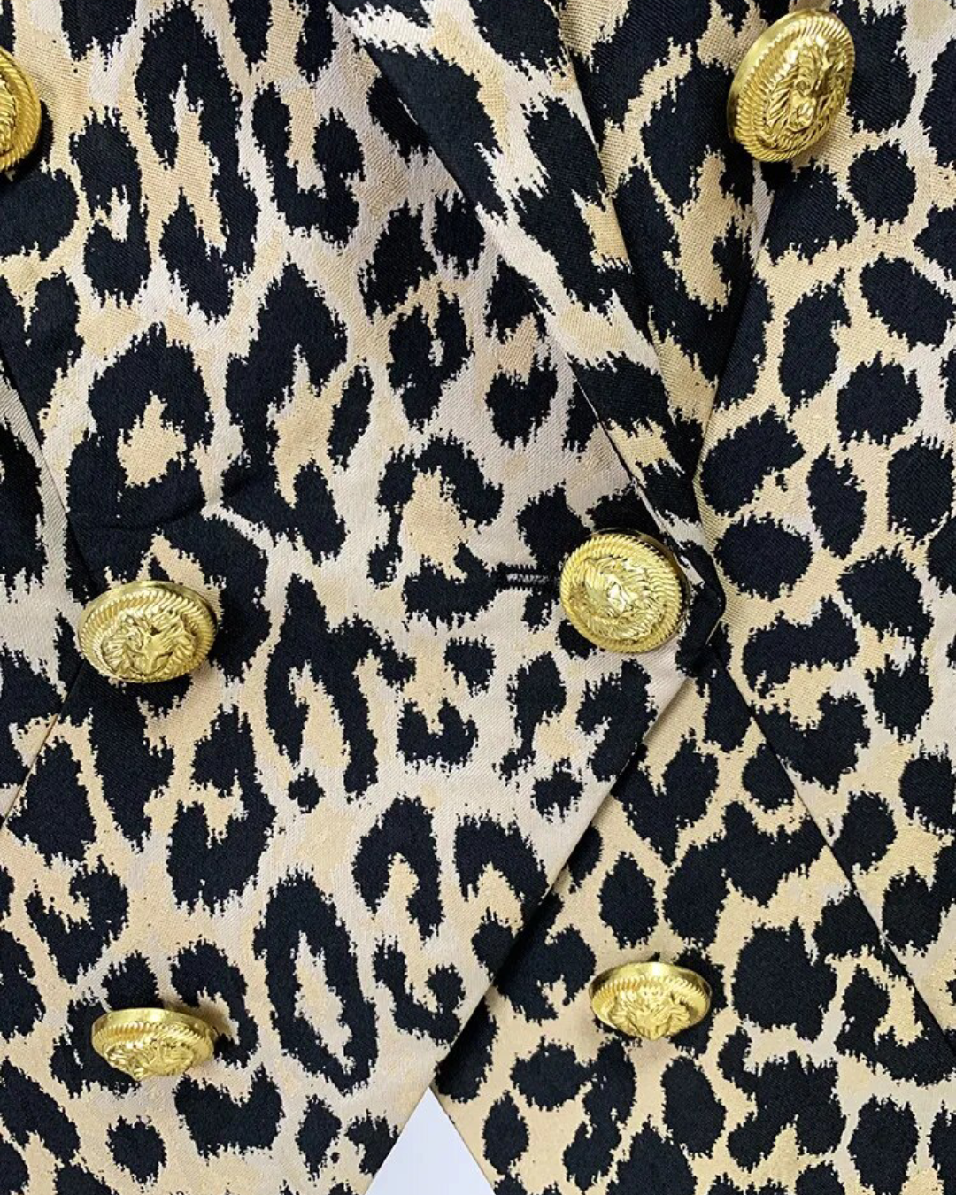 Slim Fit Jacquard Leopard Blazer