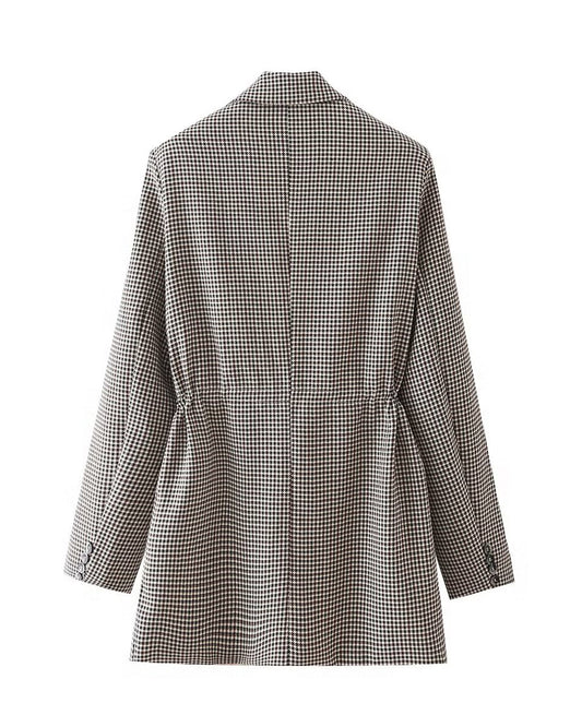 Color Matching Drawstring Blazer