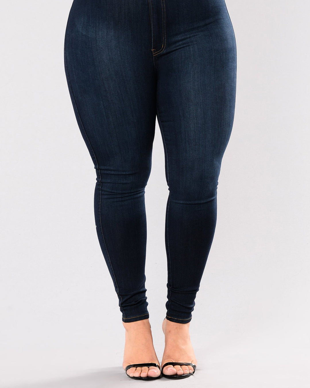 Plus Size High Waist Stretch Slim Pants L SEA Blue