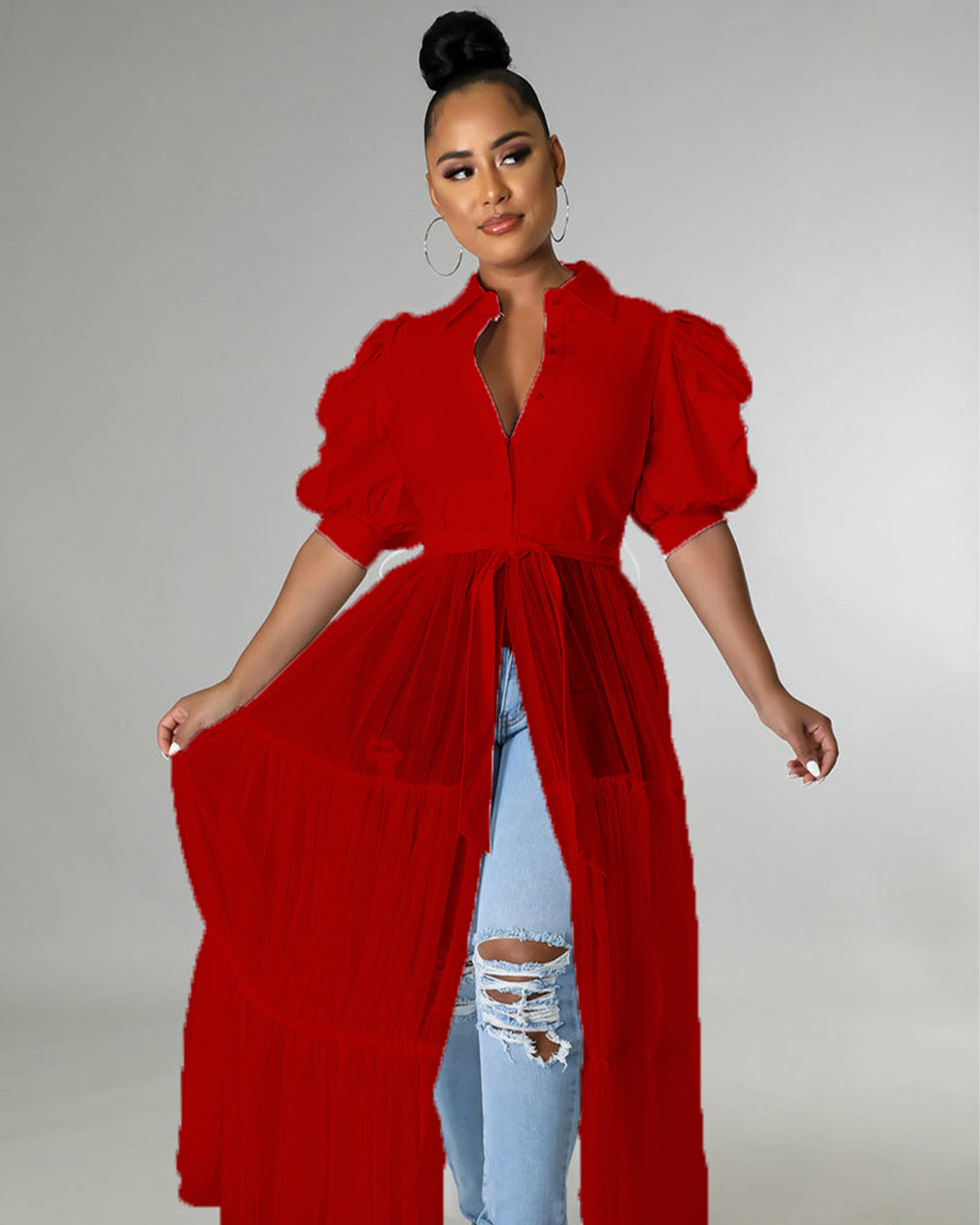Short Sleeve Casual Shirt S Red