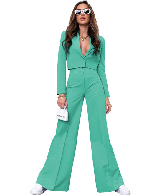 Long Sleeve Top & Wide Leg Pants Set
