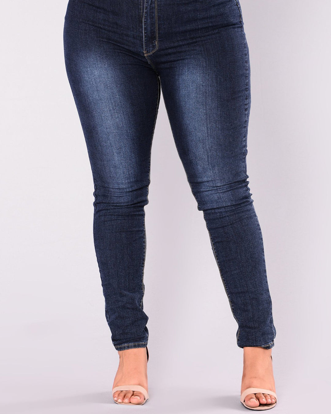 Plus Size High Waist Stretch Slim Pants L Indigo
