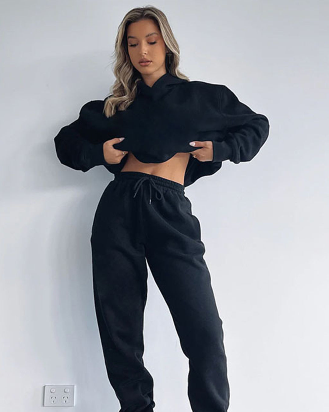 Round Neck Sweater & Skinny Trousers Set
