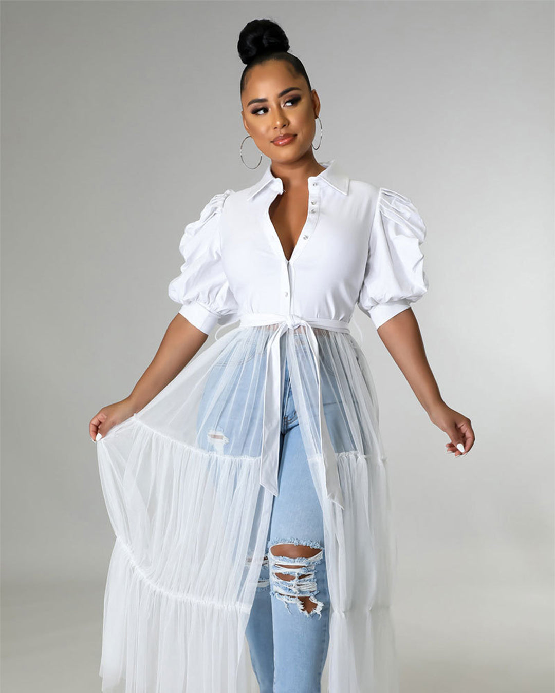 Short Sleeve Casual Shirt S White