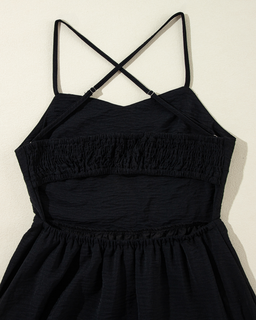 Black Crossover Tiered Maxi Dress