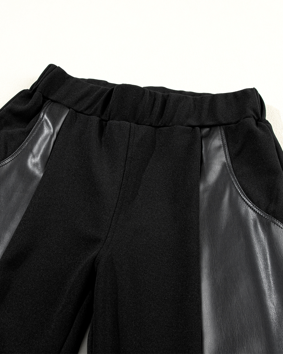 Leather Panel Patchwork Legging
