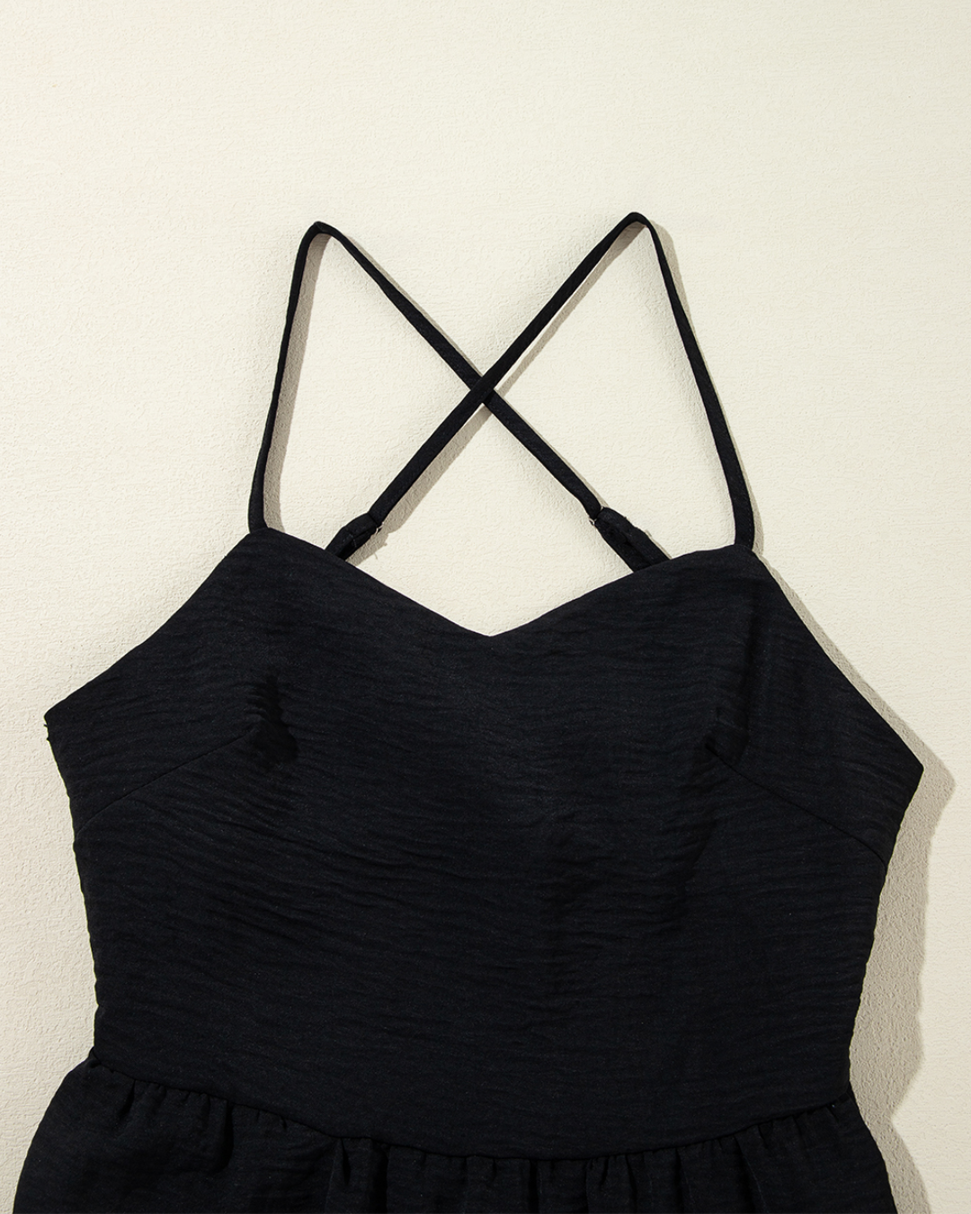 Black Crossover Tiered Maxi Dress