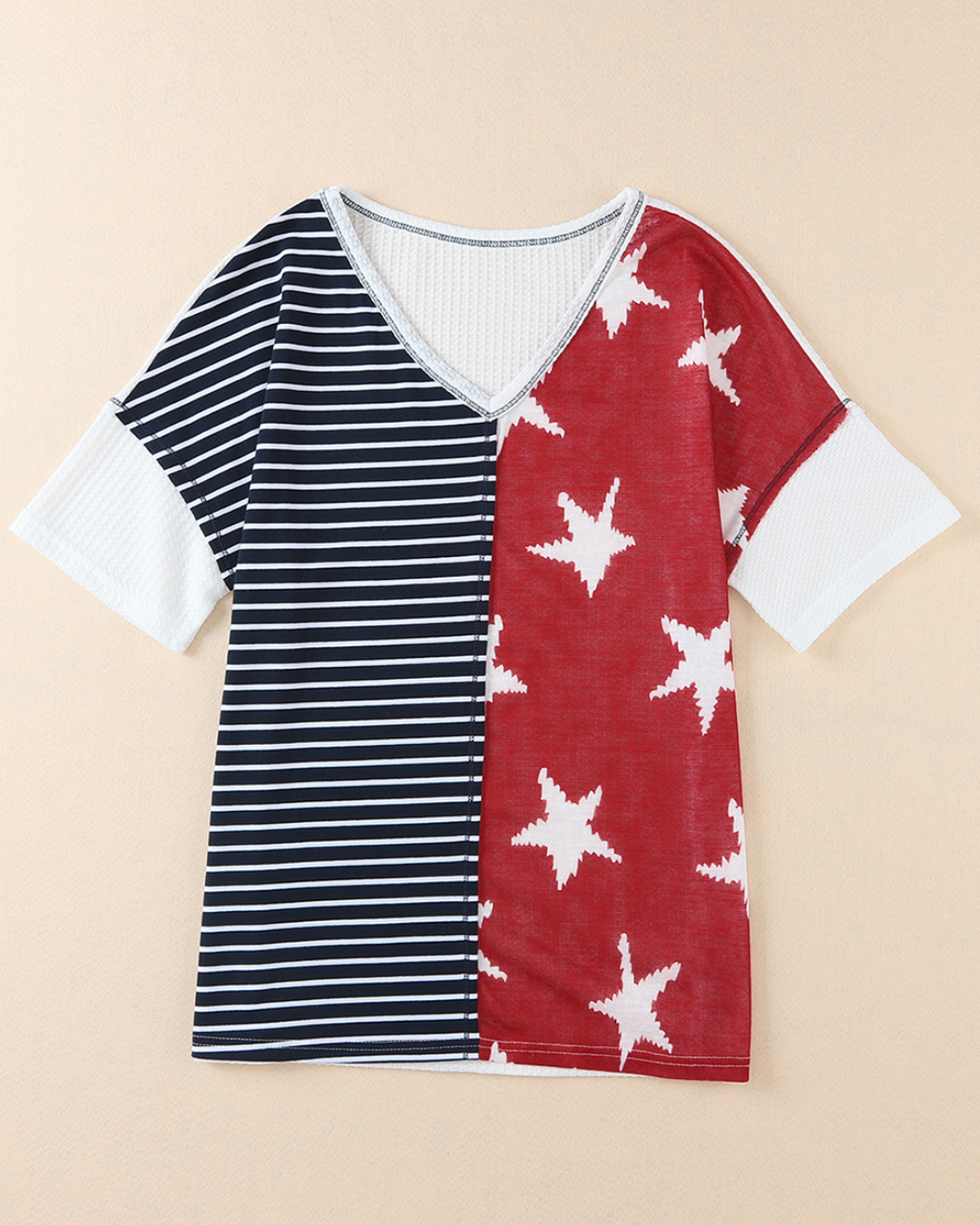 Stripes & Stars Print Knit Top   