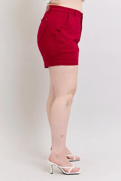 Judy Blue Plus Size Dyed Heart Shaped Denim Shorts