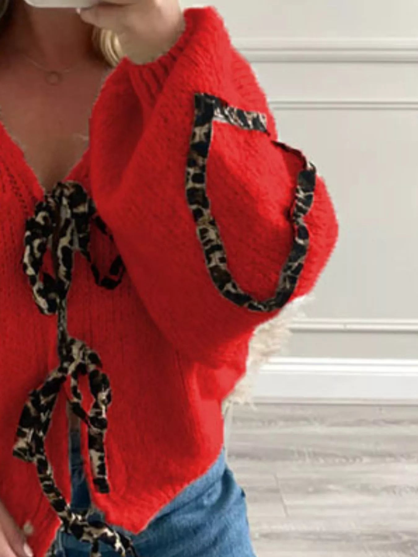 Tie Front Long Sleeve Sweater