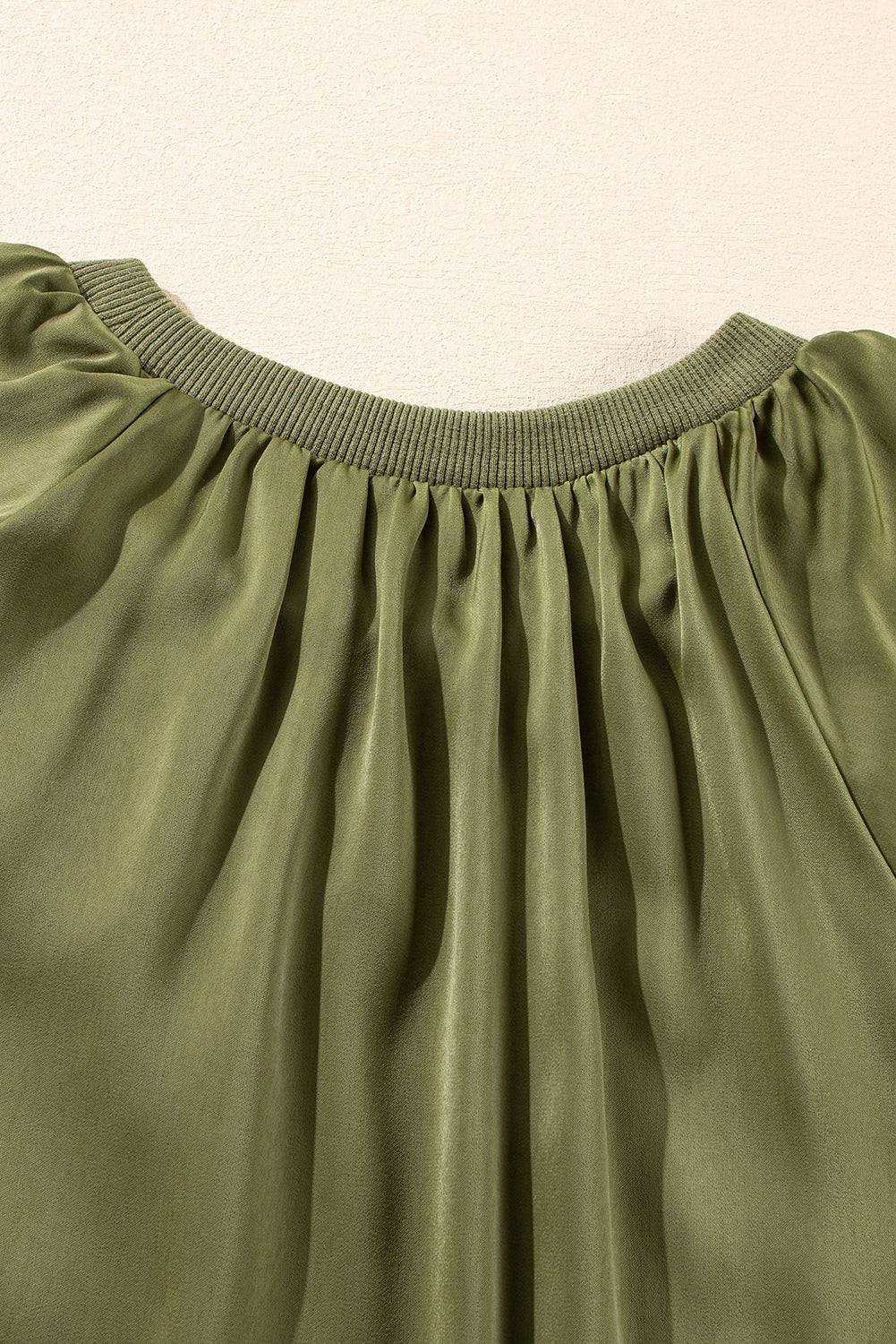 Jungle Green Pleated Satin Top