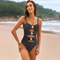 Cutout Ruched Sweetheart Neck One-Piece Swimwear Black S