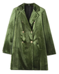 Double Breasted Velvet Blazer Green S 