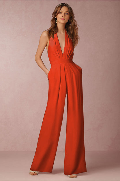 Casual Sexy Sleeveless Halter Jumpsuit