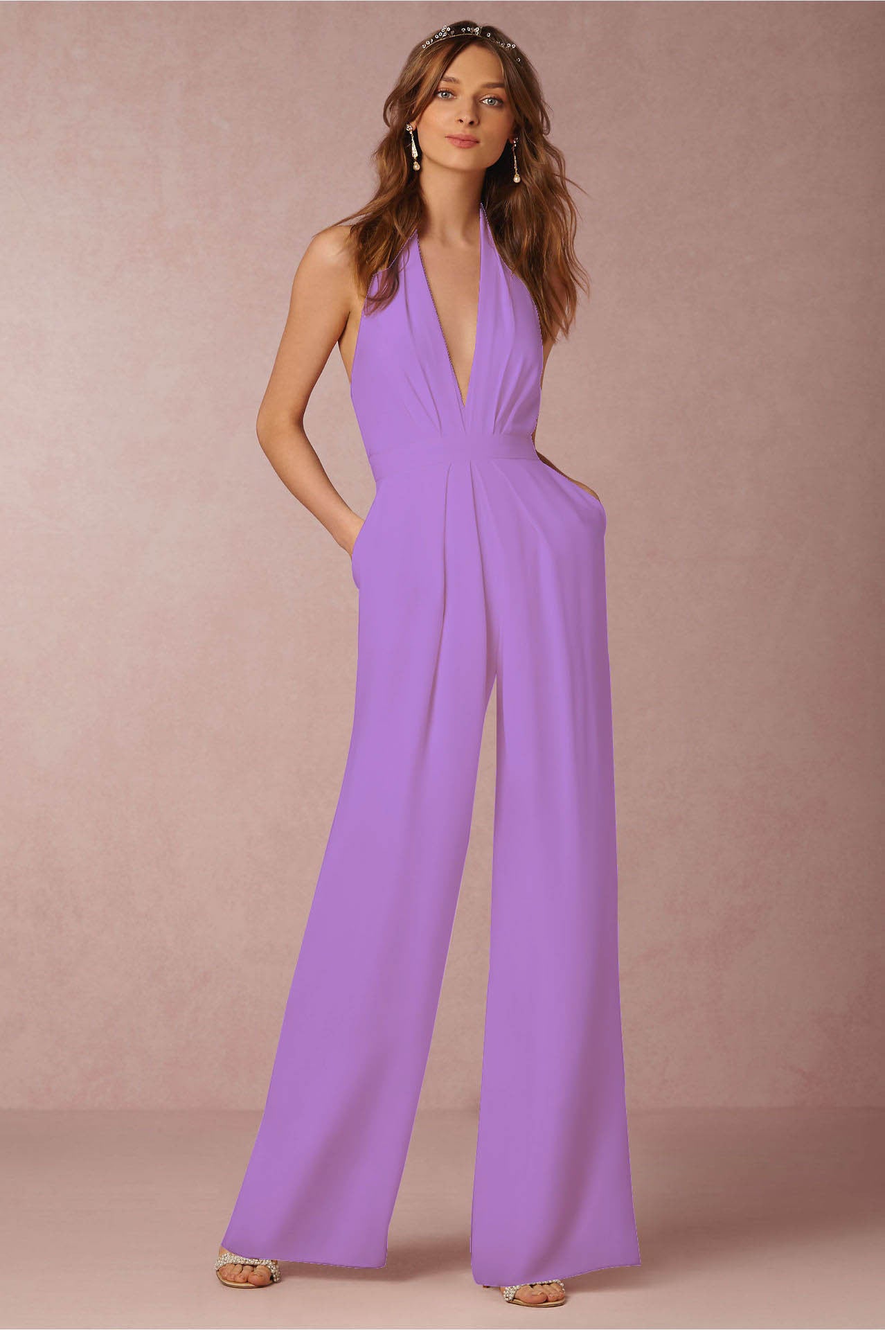 Casual Sexy Sleeveless Halter Jumpsuit