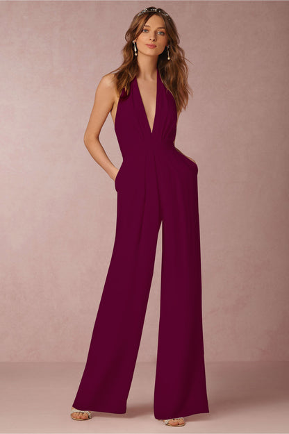 Casual Sexy Sleeveless Halter Jumpsuit