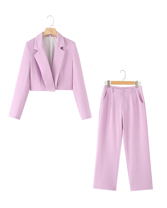 Solid Office Short Pant Set   