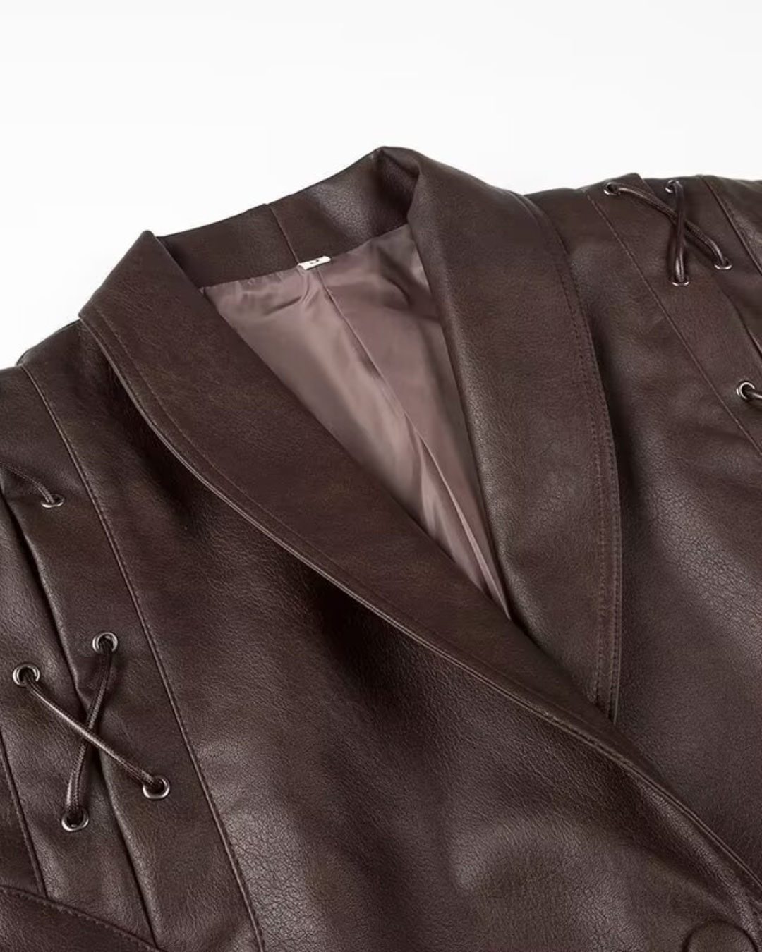 Street Design Retro Leather Coat   