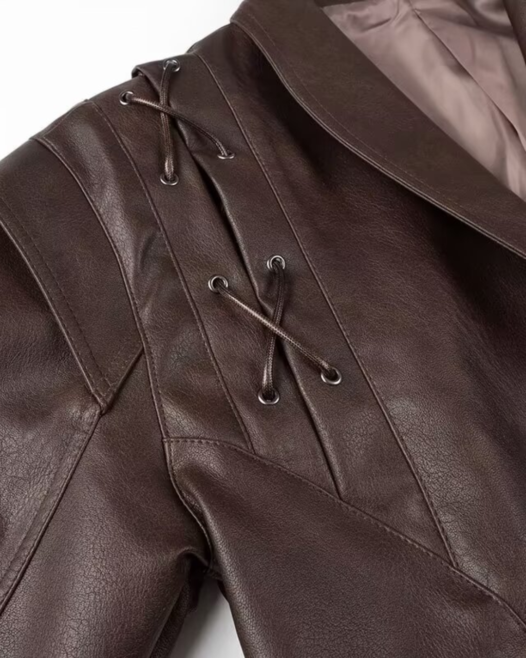 Street Design Retro Leather Coat   