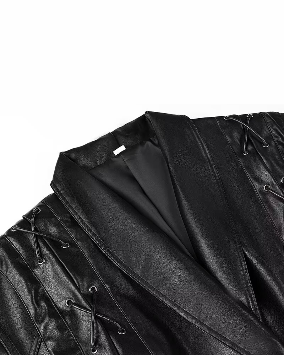 Retro Faux Leather Jacket Coat   